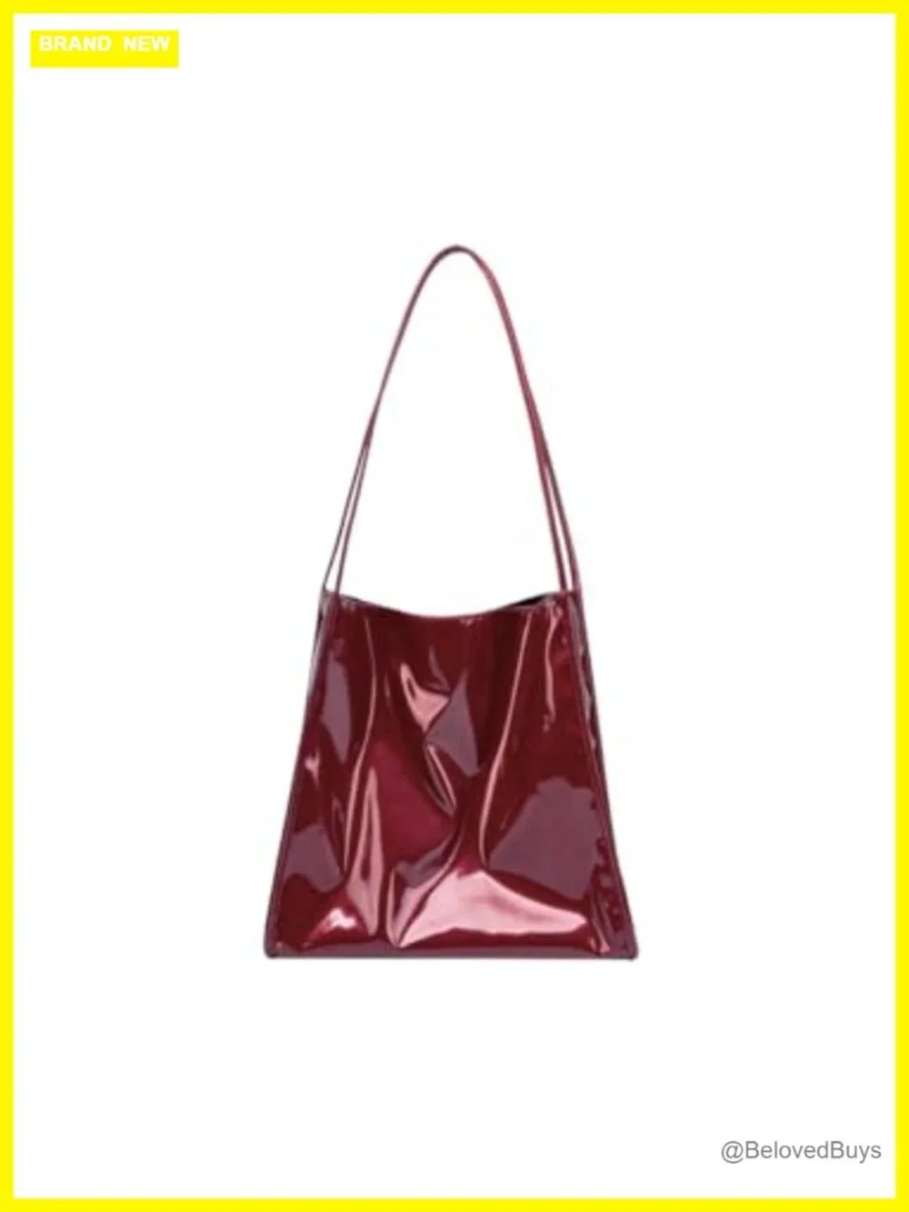 Patent Leather Vegan Soft Tote Bag Shiny Shoulder Bag Minimalist Purse